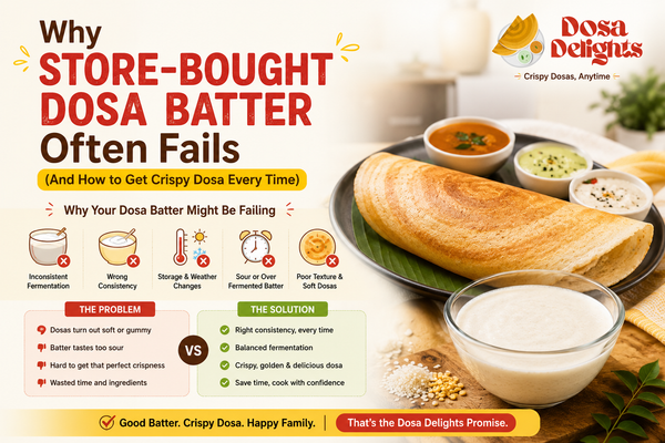 Why Store-Bought Dosa Batter Often Fails (And How to Get Crispy Dosa Every Time With Dosa Delights)